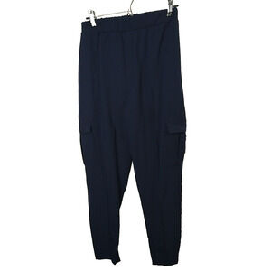 Boohoo Men's L Pants Technical Slim Fit Stretch Cargo Blue